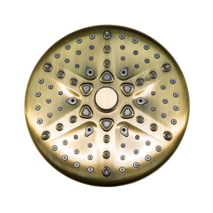 Kingston Trimscape K235A3 9.8-Inch Round Raindrop 8-Functio Shower Head, Antique Brass