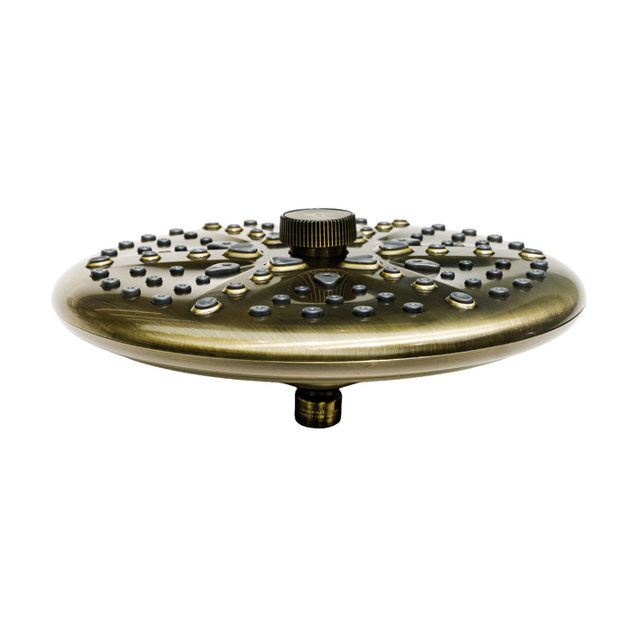 Kingston Trimscape K235A3 9.8-Inch Round Raindrop 8-Functio Shower Head, Antique Brass