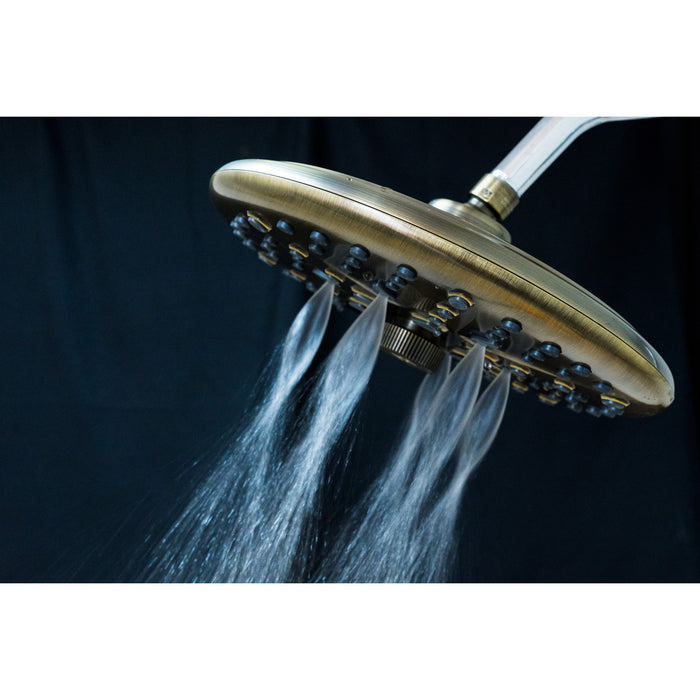 Kingston Trimscape K235A3 9.8-Inch Round Raindrop 8-Functio Shower Head, Antique Brass