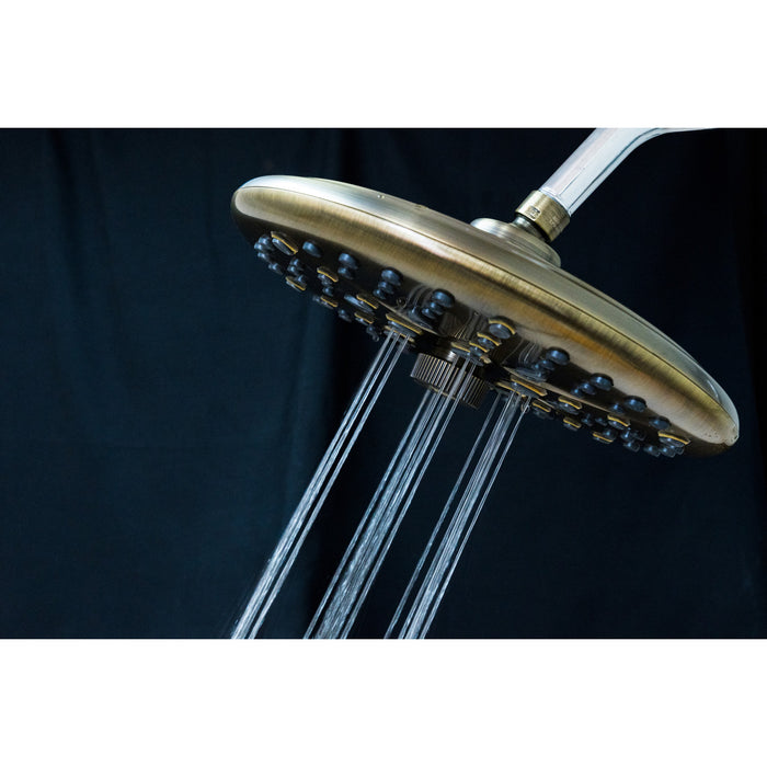 Kingston Trimscape K235A3 9.8-Inch Round Raindrop 8-Functio Shower Head, Antique Brass
