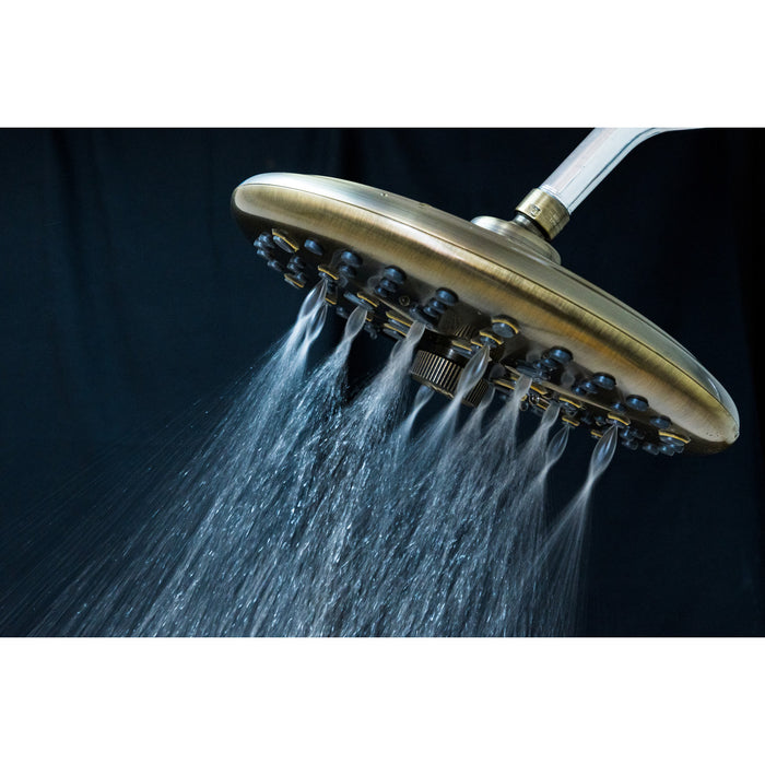 Kingston Trimscape K235A3 9.8-Inch Round Raindrop 8-Functio Shower Head, Antique Brass