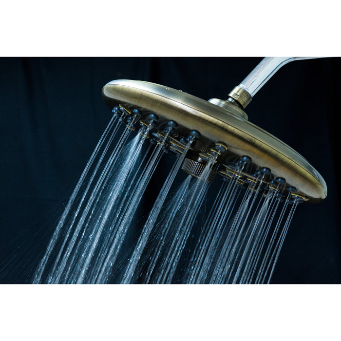 Kingston Trimscape K235A3 9.8-Inch Round Raindrop 8-Functio Shower Head, Antique Brass