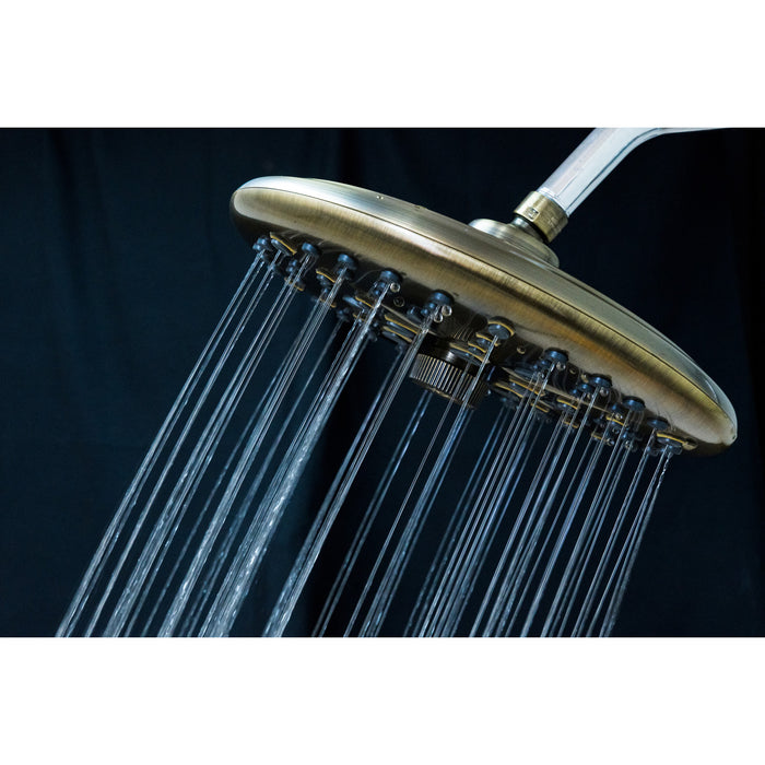Kingston Trimscape K235A3 9.8-Inch Round Raindrop 8-Functio Shower Head, Antique Brass