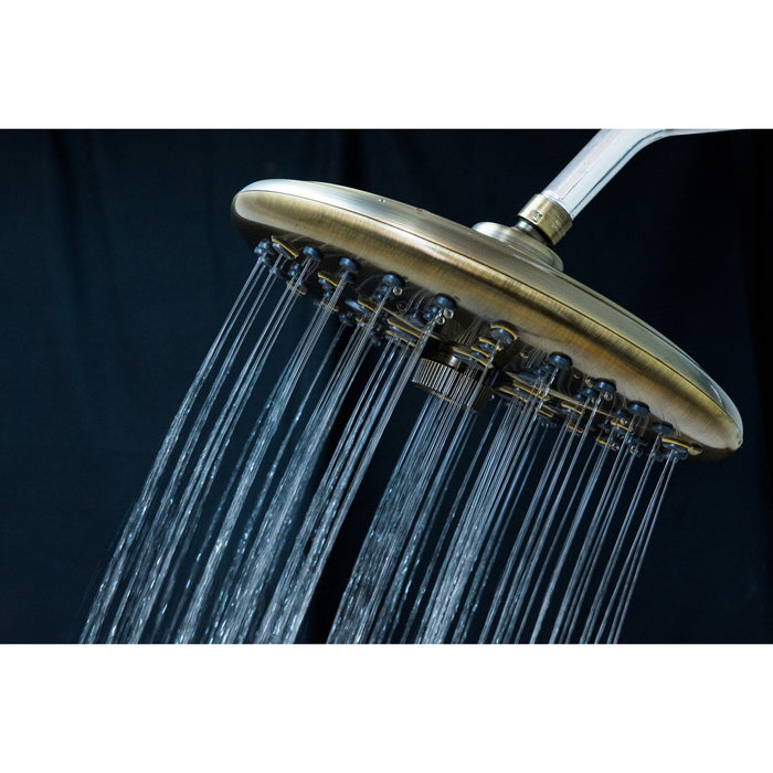Kingston Trimscape K235A3 9.8-Inch Round Raindrop 8-Functio Shower Head, Antique Brass