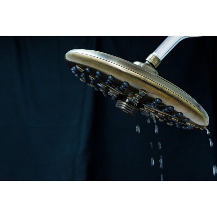 Kingston Trimscape K235A3 9.8-Inch Round Raindrop 8-Functio Shower Head, Antique Brass
