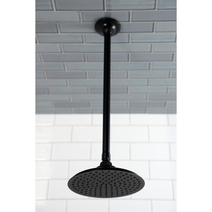 Kingston Heirloom K236K20 - Trimscape 7-3/4 Inch Round Raindrop Brass Shower Head with 17-Inch Ceiling Mount Shower Arm, Matte Black