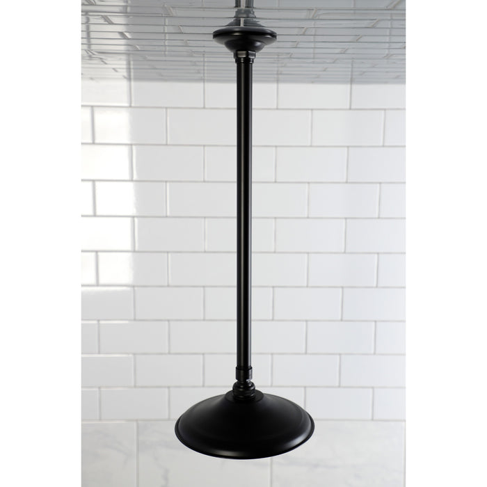 Kingston Heirloom K236K20 - Trimscape 7-3/4 Inch Round Raindrop Brass Shower Head with 17-Inch Ceiling Mount Shower Arm, Matte Black
