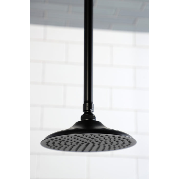 Kingston Heirloom K236K20 - Trimscape 7-3/4 Inch Round Raindrop Brass Shower Head with 17-Inch Ceiling Mount Shower Arm, Matte Black