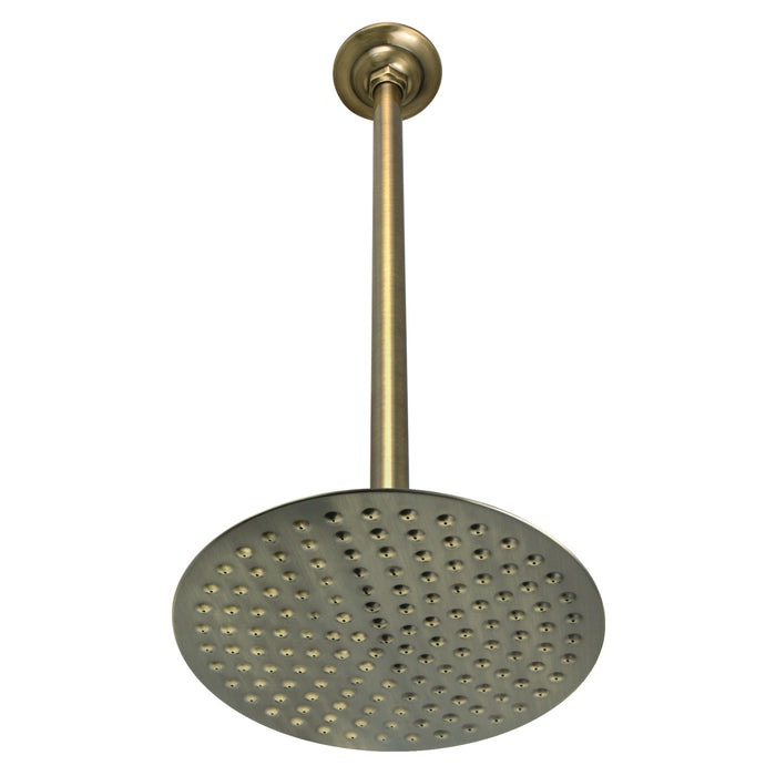 Kingston Heirloom K236K23 - Trimscape 7-3/4 Inch Round Raindrop Brass Shower Head with 17-Inch Ceiling Mount Shower Arm, Antique Brass