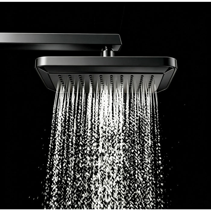 Kingston Sona K250A0 - Claremont 9-5/8-Inch Square Rainfall ABS Shower Head, Matte Black