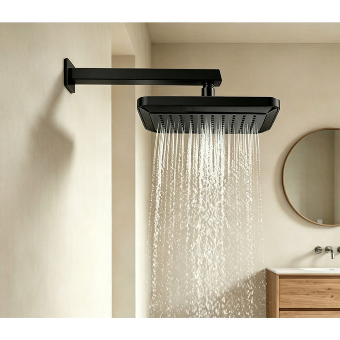 Kingston Sona K250A0 - Claremont 9-5/8-Inch Square Rainfall ABS Shower Head, Matte Black