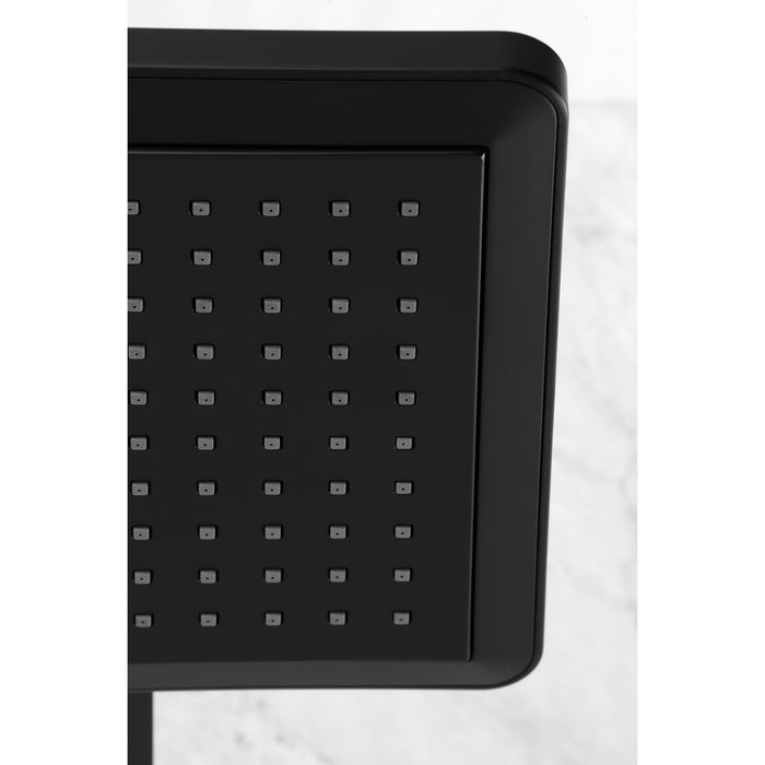 Kingston Sona K250A0CK - Claremont 9-5/8-Inch Square Raindrop ABS Shower Head with 15-3/4-Inch Shower Arm, Matte Black