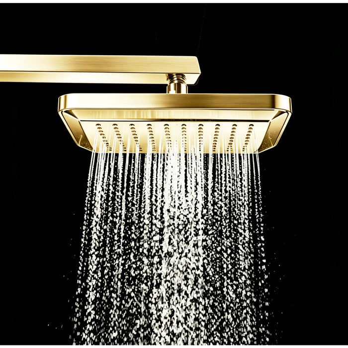 Kingston Sona K250A2 - Claremont 9-5/8-Inch Square Rainfall ABS Shower Head, Polished Brass