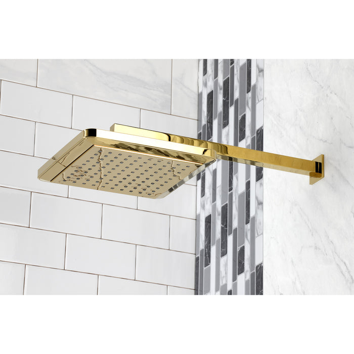 Kingston Sona K250A2CK - Claremont 9-5/8-Inch Square Raindrop ABS Shower Head with 15-3/4-Inch Shower Arm, Polished Brass