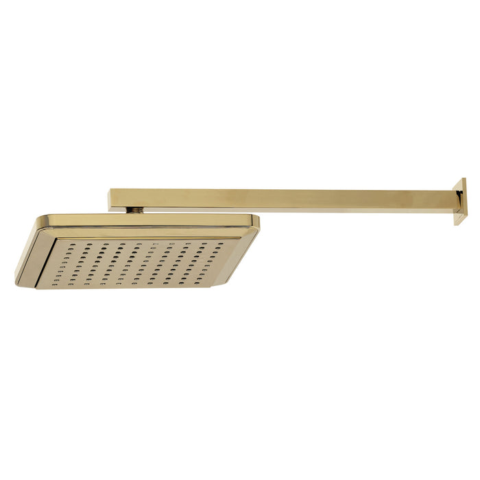 Kingston Sona K250A2CK - Claremont 9-5/8-Inch Square Raindrop ABS Shower Head with 15-3/4-Inch Shower Arm, Polished Brass