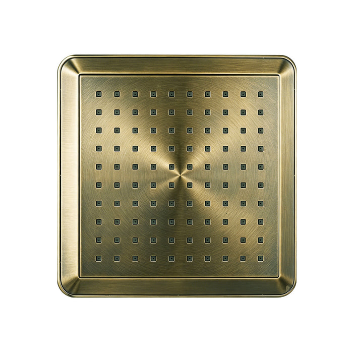 Kingston Sona K250A3 - Claremont 9-5/8-Inch Square Rainfall ABS Shower Head, Antique Brass