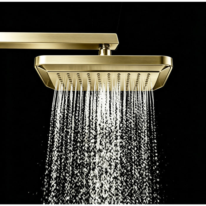 Kingston Sona K250A3 - Claremont 9-5/8-Inch Square Rainfall ABS Shower Head, Antique Brass
