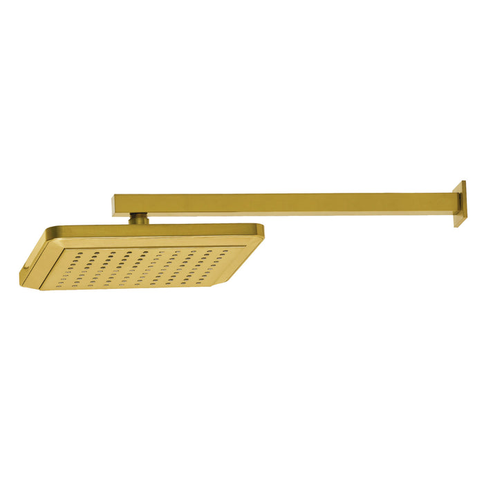 Kingston Sona K250A7CK - Claremont 9-5/8-Inch Square Raindrop ABS Shower Head with 15-3/4-Inch Shower Arm, Brushed Brass