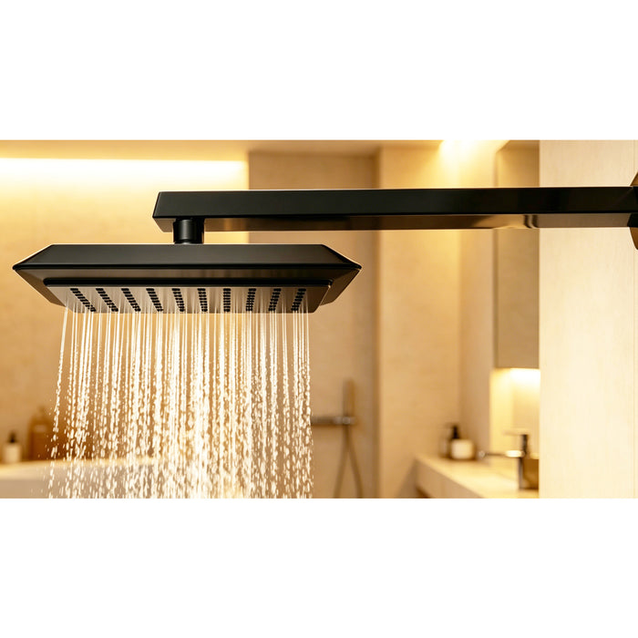Kingston Sona K251A0 - Claremont 9-5/8 Inch Square Rainfall ABS Shower Head, Matte Black