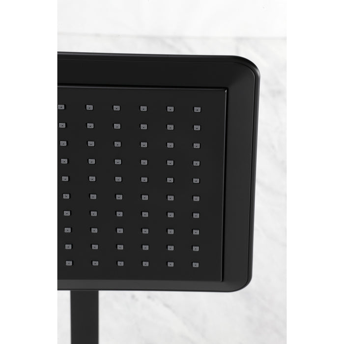 Kingston Sona K251A0CK - Claremont 9-5/8 Inch Square Raindrop ABS Shower Head with 15-3/4 Inch Shower Arm, Matte Black