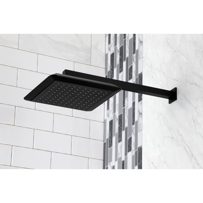 Kingston Sona K251A0CK - Claremont 9-5/8 Inch Square Raindrop ABS Shower Head with 15-3/4 Inch Shower Arm, Matte Black