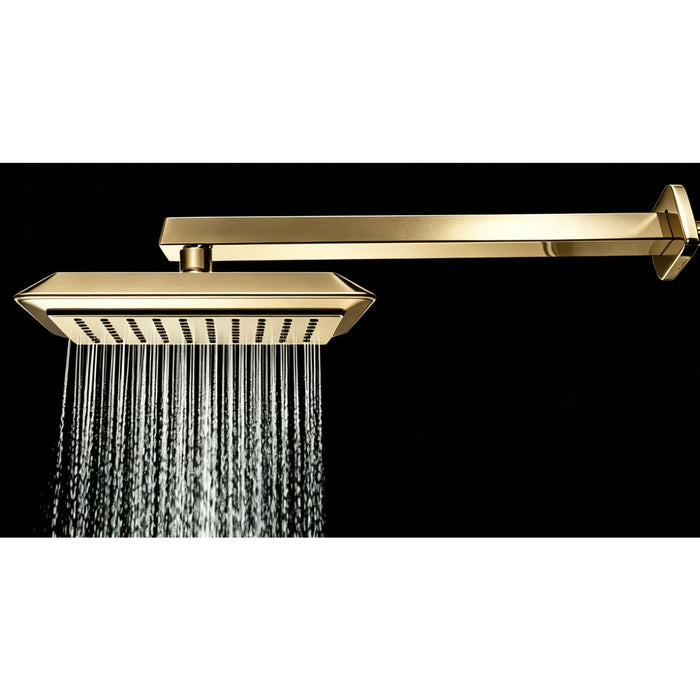 Kingston Sona K251A2 - Claremont 9-5/8 Inch Square Rainfall ABS Shower Head, Polished Brass