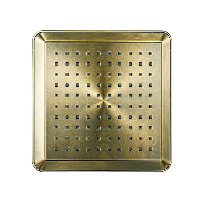 Kingston Sona K251A3 - Claremont 9-5/8 Inch Square Rainfall ABS Shower Head, Antique Brass