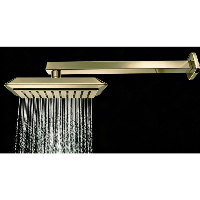 Kingston Sona K251A3 - Claremont 9-5/8 Inch Square Rainfall ABS Shower Head, Antique Brass