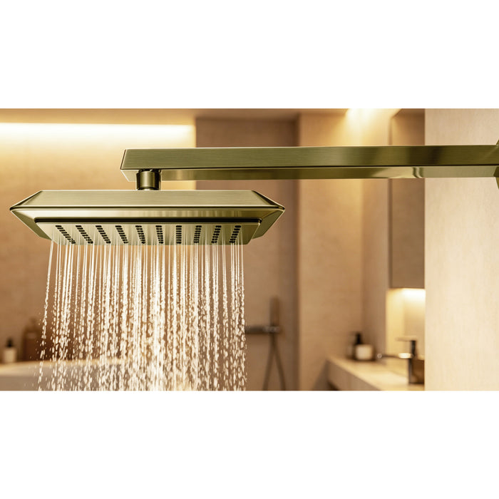 Kingston Sona K251A3 - Claremont 9-5/8 Inch Square Rainfall ABS Shower Head, Antique Brass