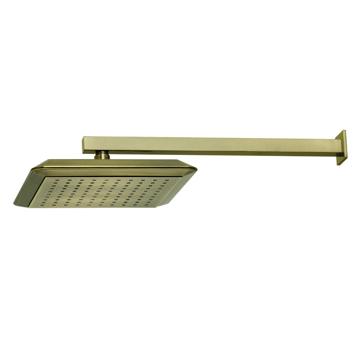 Kingston Sona K251A3CK - Claremont 9-5/8 Inch Square Raindrop ABS Shower Head with 15-3/4 Inch Shower Arm, Antique Brass