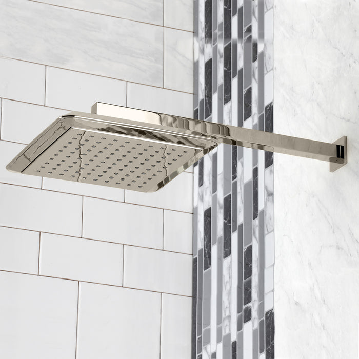Kingston Sona K251A6CK - Claremont 9-5/8 Inch Square Raindrop ABS Shower Head with 15-3/4 Inch Shower Arm, Polished Nickel