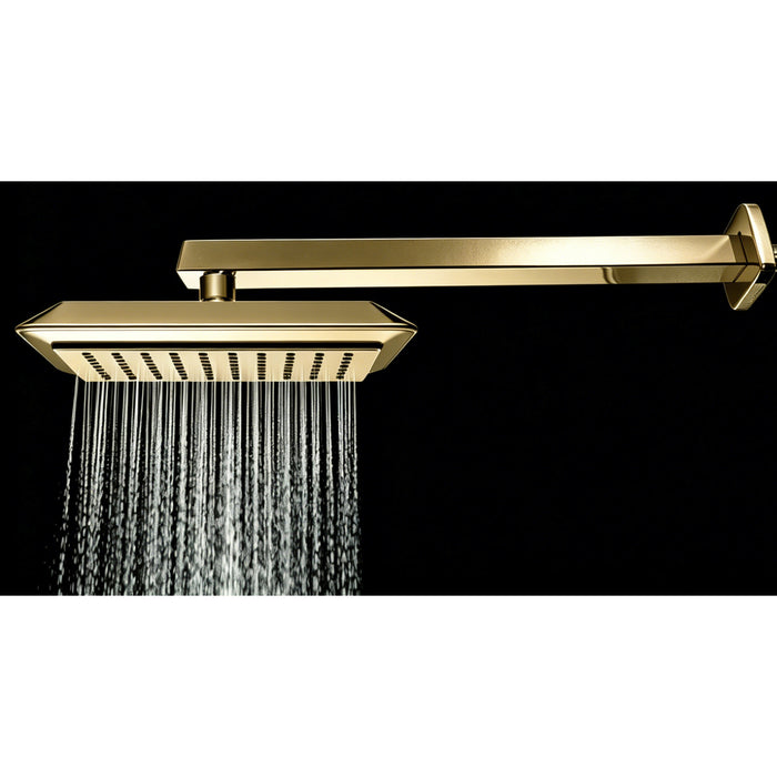 Kingston Sona K251A7 - Claremont 9-5/8 Inch Square Rainfall ABS Shower Head, Brushed Brass