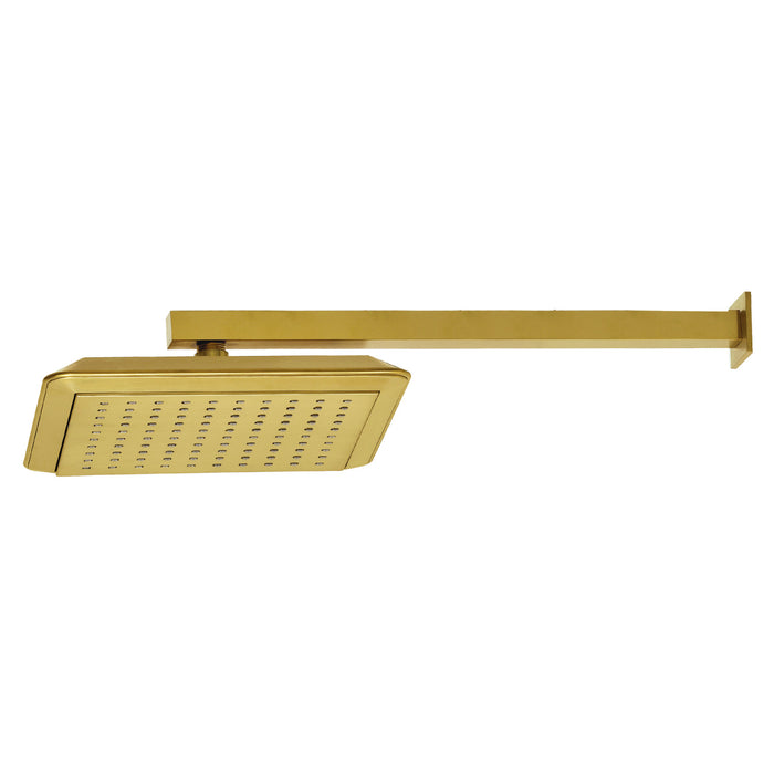 Kingston Sona K251A7CK - Claremont 9-5/8 Inch Square Raindrop ABS Shower Head with 15-3/4 Inch Shower Arm, Brushed Brass