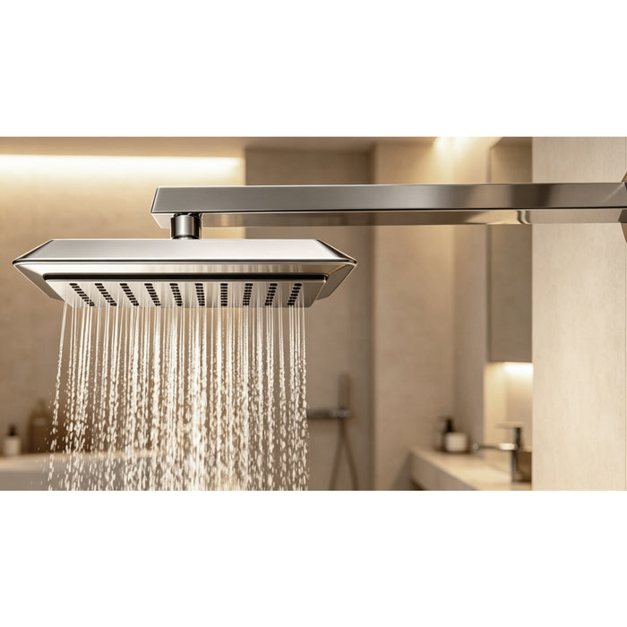 Kingston Sona K251A8 - Claremont 9-5/8 Inch Square Rainfall ABS Shower Head, Brushed Nickel