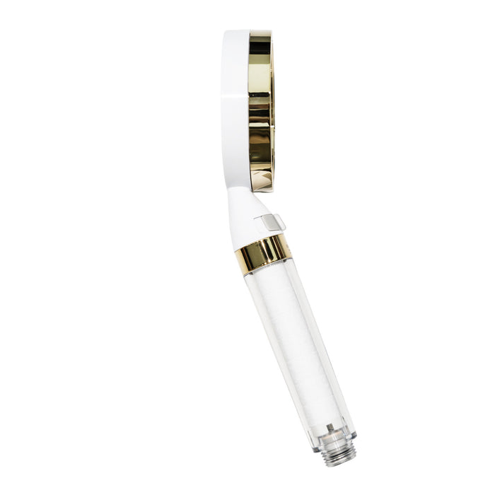 Kingston Shower Scape K301F2 Single Function Filtered Hand Shower, White/Polished Brass