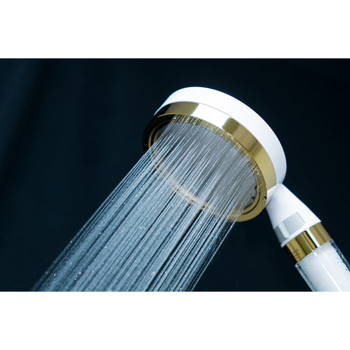 Kingston Shower Scape K301F2 Single Function Filtered Hand Shower, White/Polished Brass