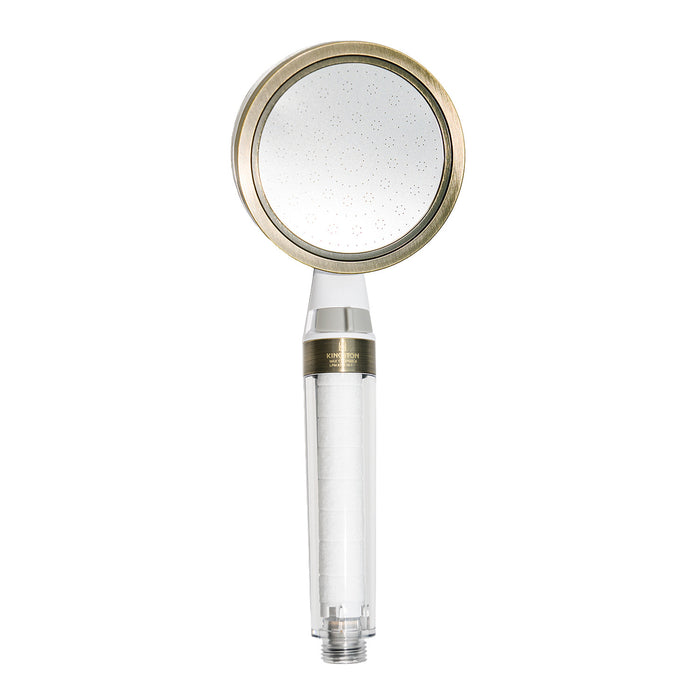 Kingston Shower Scape K301F3 Single Function Filtered Hand Shower, White/Antique Brass