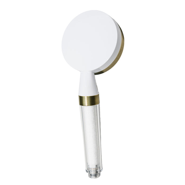 Kingston Shower Scape K301F3 Single Function Filtered Hand Shower, White/Antique Brass
