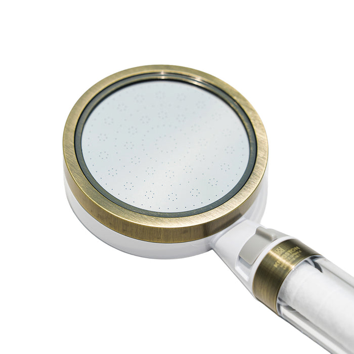 Kingston Shower Scape K301F3 Single Function Filtered Hand Shower, White/Antique Brass