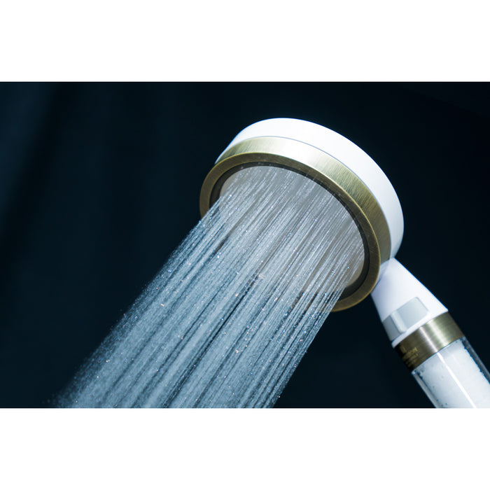 Kingston Shower Scape K301F3 Single Function Filtered Hand Shower, White/Antique Brass