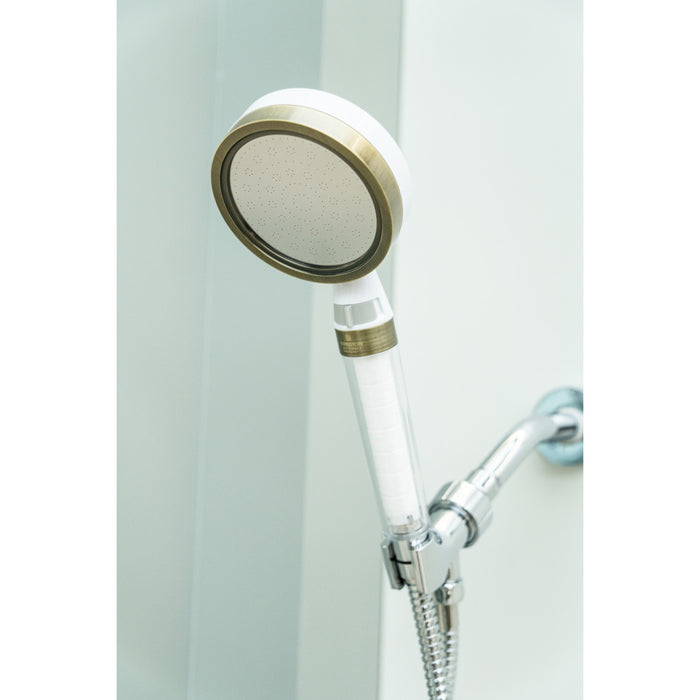 Kingston Shower Scape K301F3 Single Function Filtered Hand Shower, White/Antique Brass