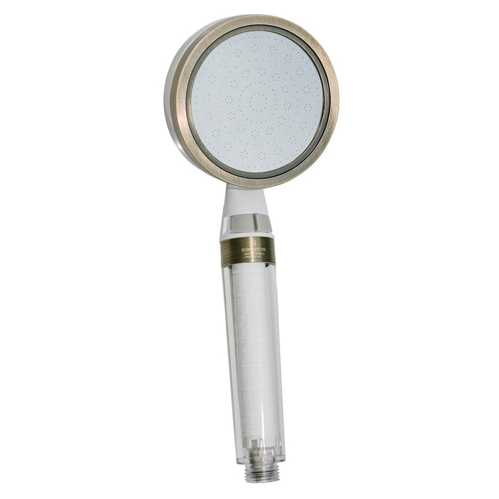 Kingston Shower Scape K301F3 Single Function Filtered Hand Shower, White/Antique Brass