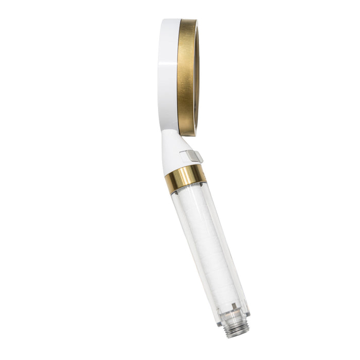 Kingston Shower Scape K301F7 Single Function Filtered Hand Shower, White/Brushed Brass