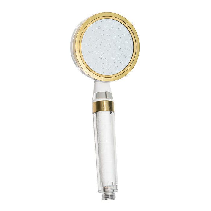 Kingston Shower Scape K301F7 Single Function Filtered Hand Shower, White/Brushed Brass