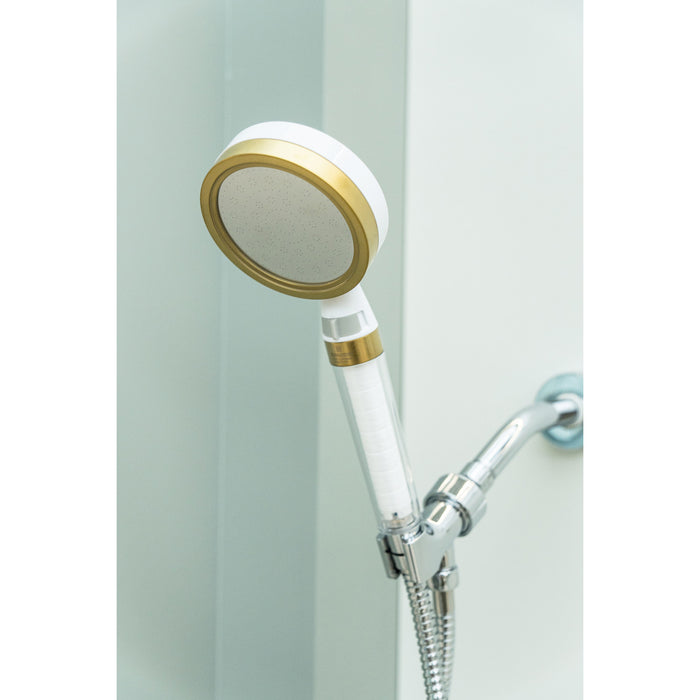 Kingston Shower Scape K301F7 Single Function Filtered Hand Shower, White/Brushed Brass