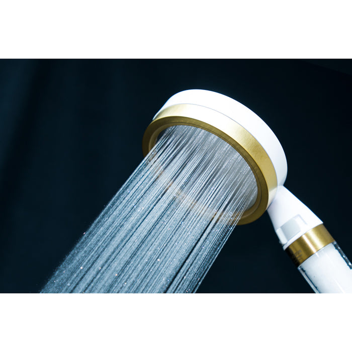 Kingston Shower Scape K301F7 Single Function Filtered Hand Shower, White/Brushed Brass