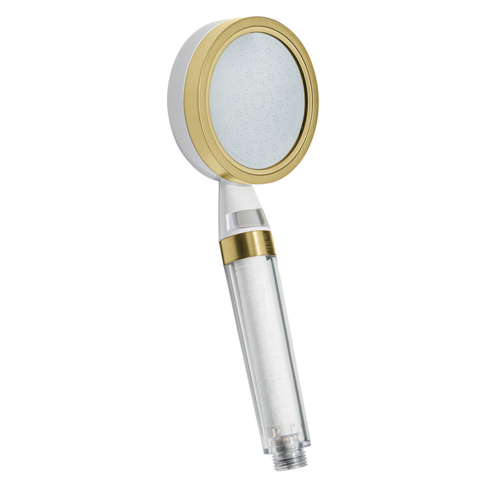 Kingston Shower Scape K301F7 Single Function Filtered Hand Shower, White/Brushed Brass