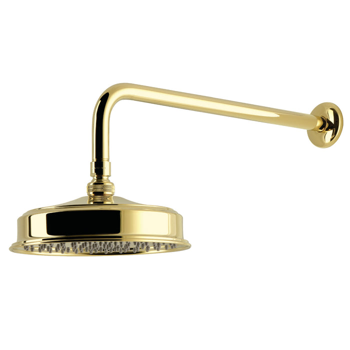 Kingston Trimscape K324K12 8-Inch Round Brass Shower Head with 17-Inch Ceiling Mounted Shower Arm, Polished Brass