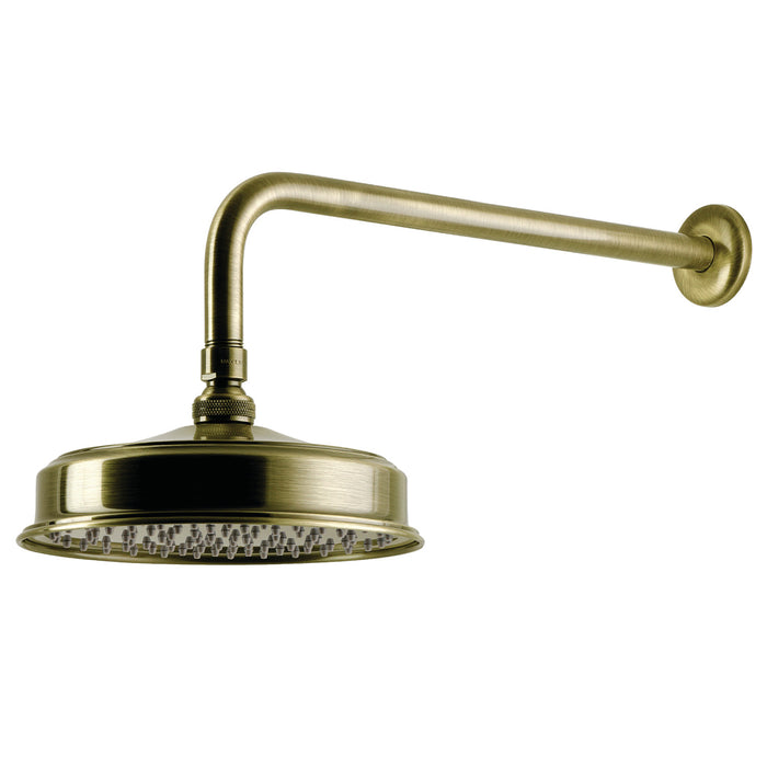 Kingston Trimscape K324K13 8-Inch Round Brass Shower Head with 17-Inch Ceiling Mounted Shower Arm, Antique Brass