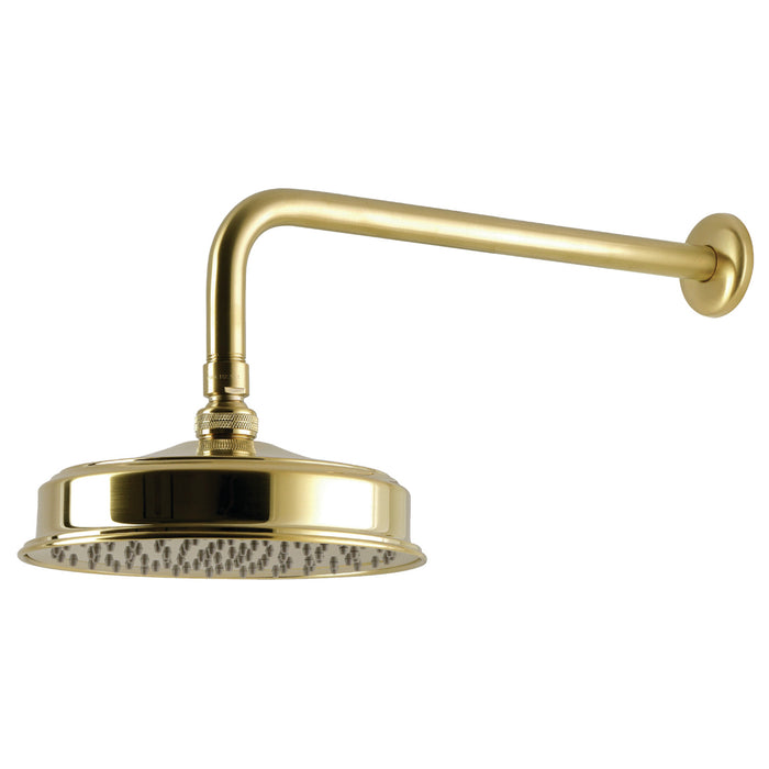 Kingston Trimscape K324K17 8-Inch Round Brass Shower Head with 17-Inch Ceiling Mounted Shower Arm, Brushed Brass